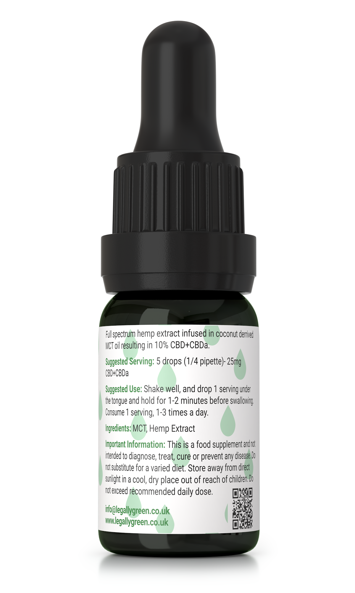 Legally Green Raw Hemp Extract Oil 1000mg CBD+CBDa – 10ml