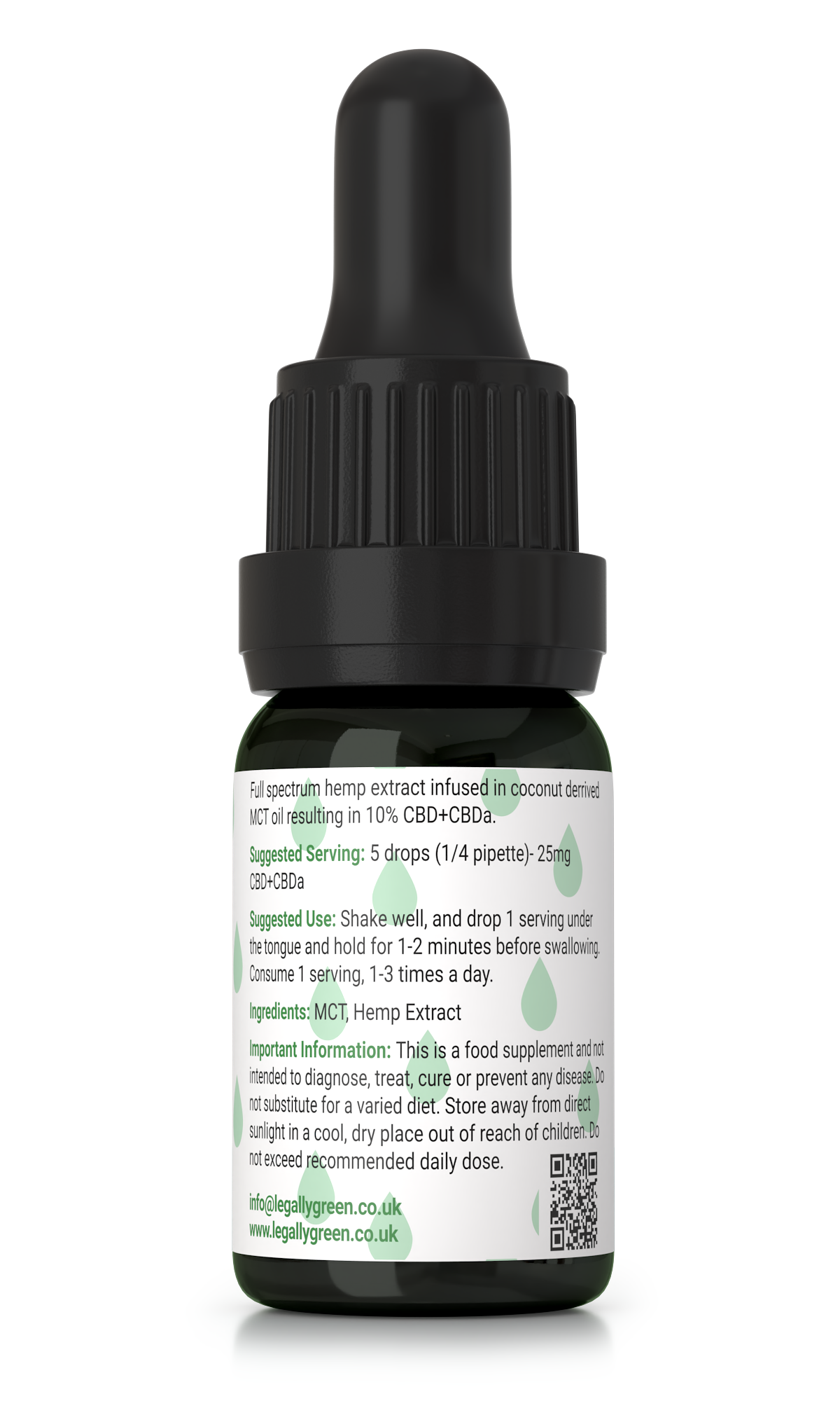 Legally Green Raw Hemp Extract Oil 1000mg CBD+CBDa – 10ml